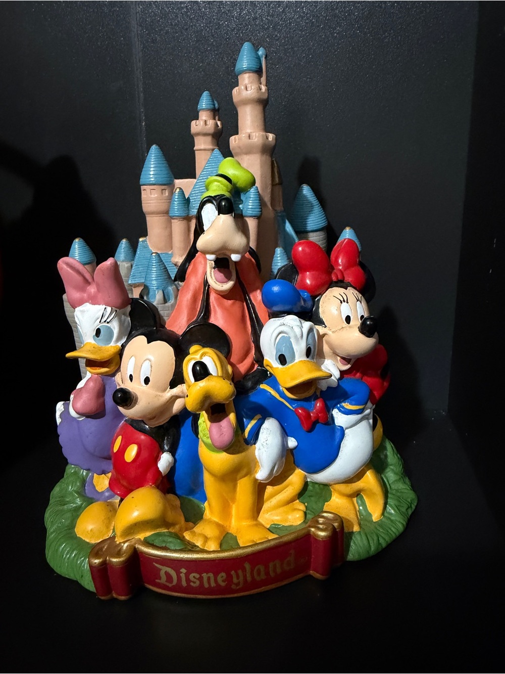 Vintage Disney Parks Sleeping Beauty Castle Plastic Piggy Bank Mickey & Friends